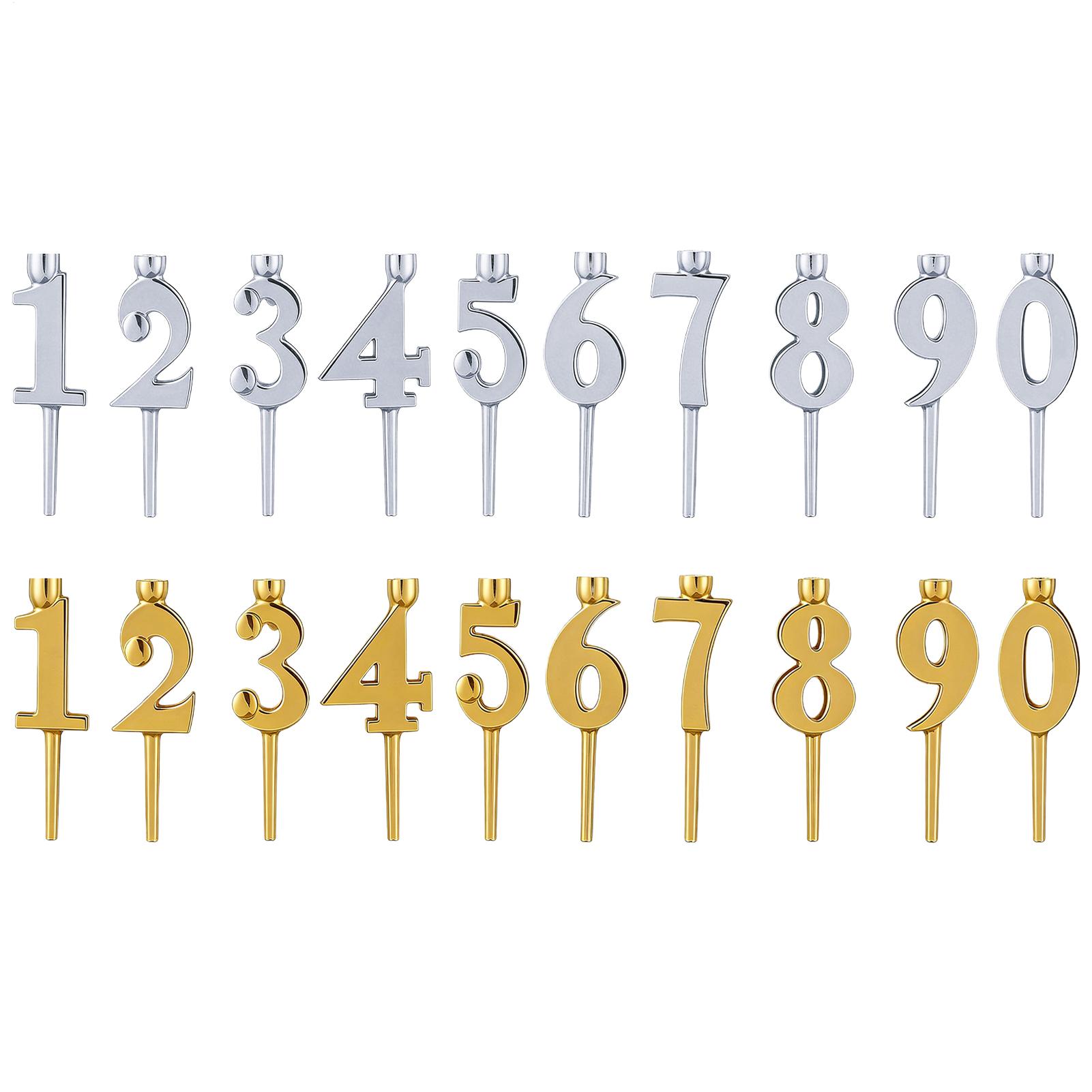 Candle Supplies In - Bougeoirs d'anniversaire numériques pour gâteau, 10