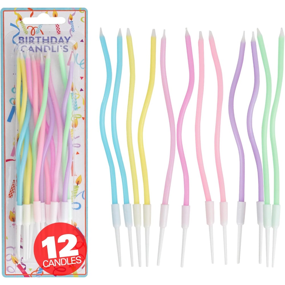 Candle Supplies In - Ensemble de 12 bougies d'anniversaire en