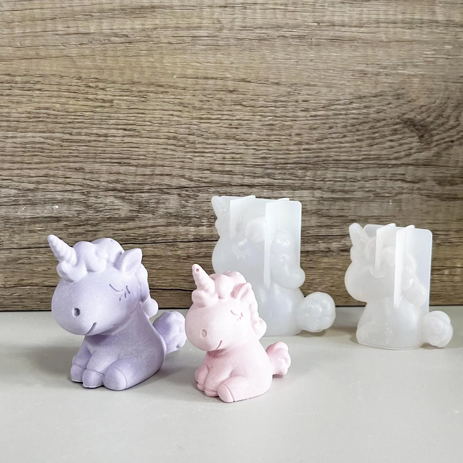 Candle Supplies Wholesale - Moule géométrique 3D en Silicone, licorne,