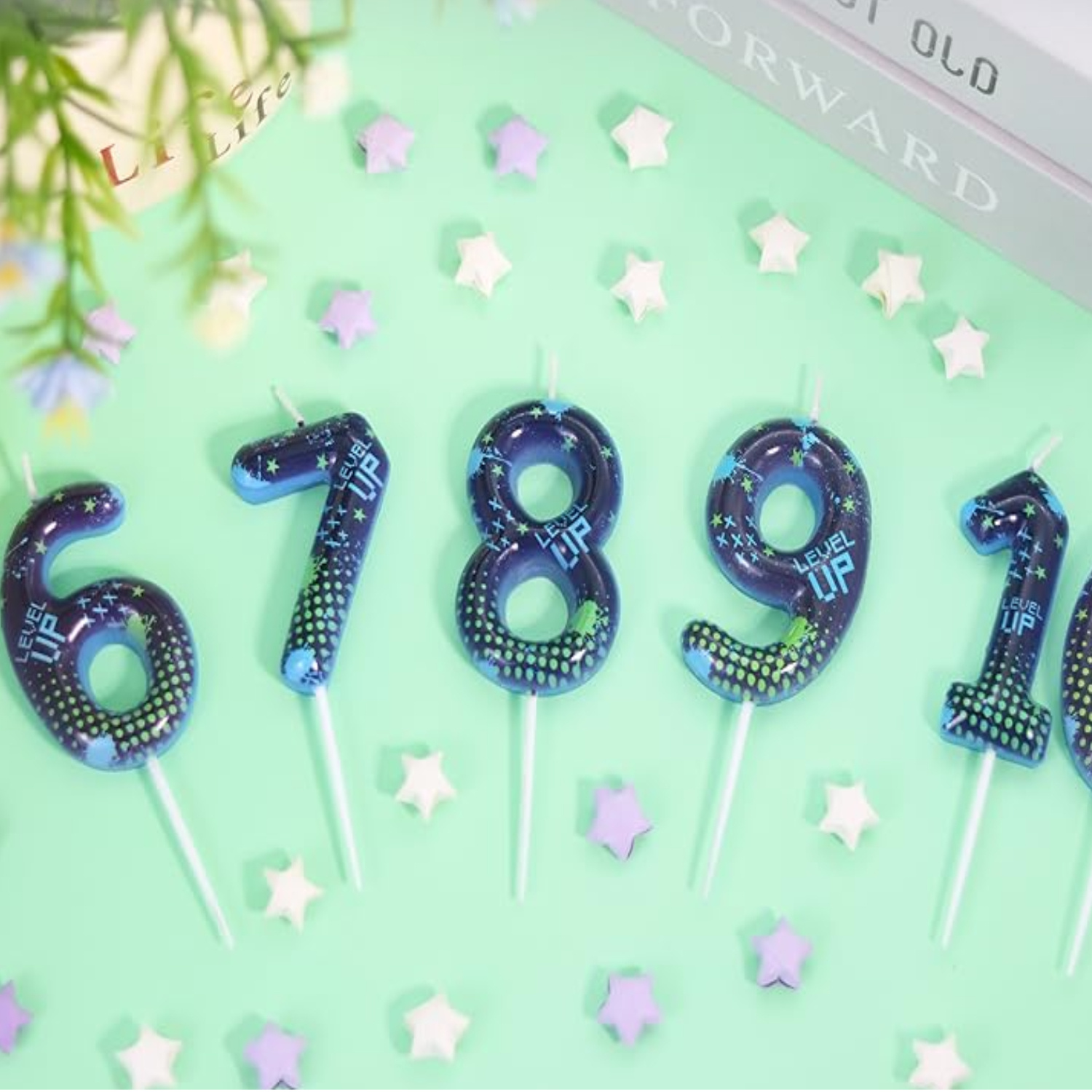 Candle Supplies In - Bougies d'anniversaire bleues Game Boy 0-9,