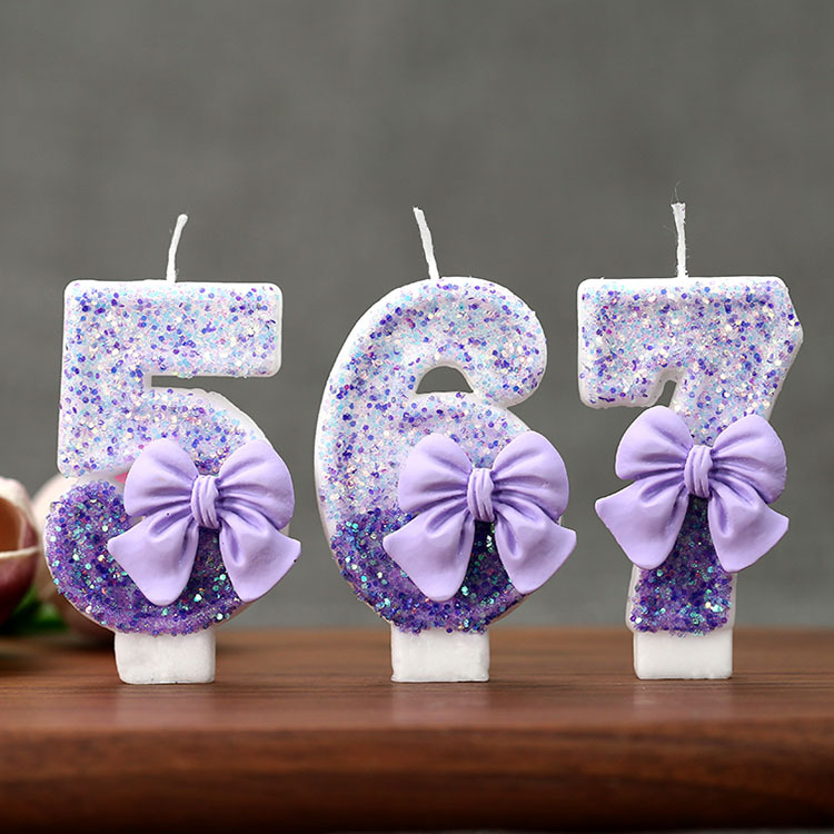 Candle Supplies In - Bougie d'anniversaire créative à paillettes dégradées